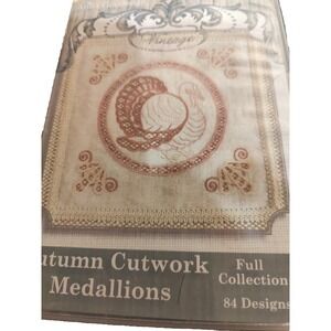 Anita Goodesign Autumn Cutwork Medallions Embroidery CD 84 Designs Fall Harvest‎